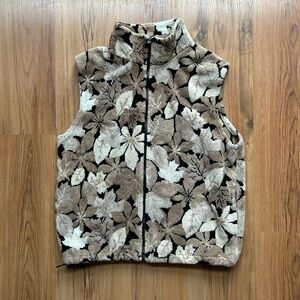 Vintage Black and Brown Leaf Pattern Vest